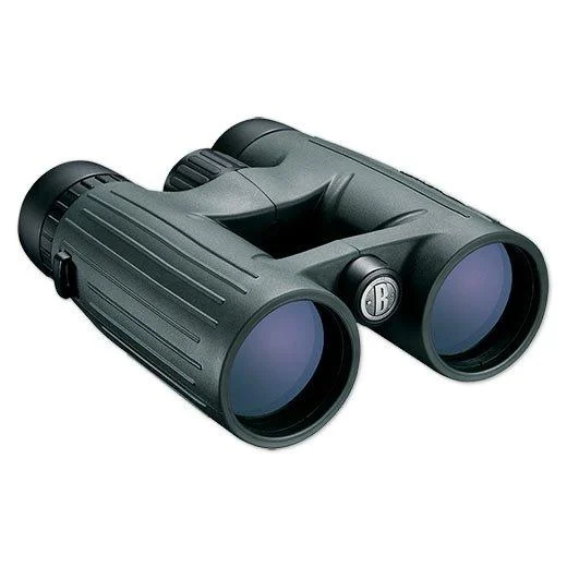 Bushnell Custom Gold 10x42mm binoculars in black showing objective lenses and eyecups