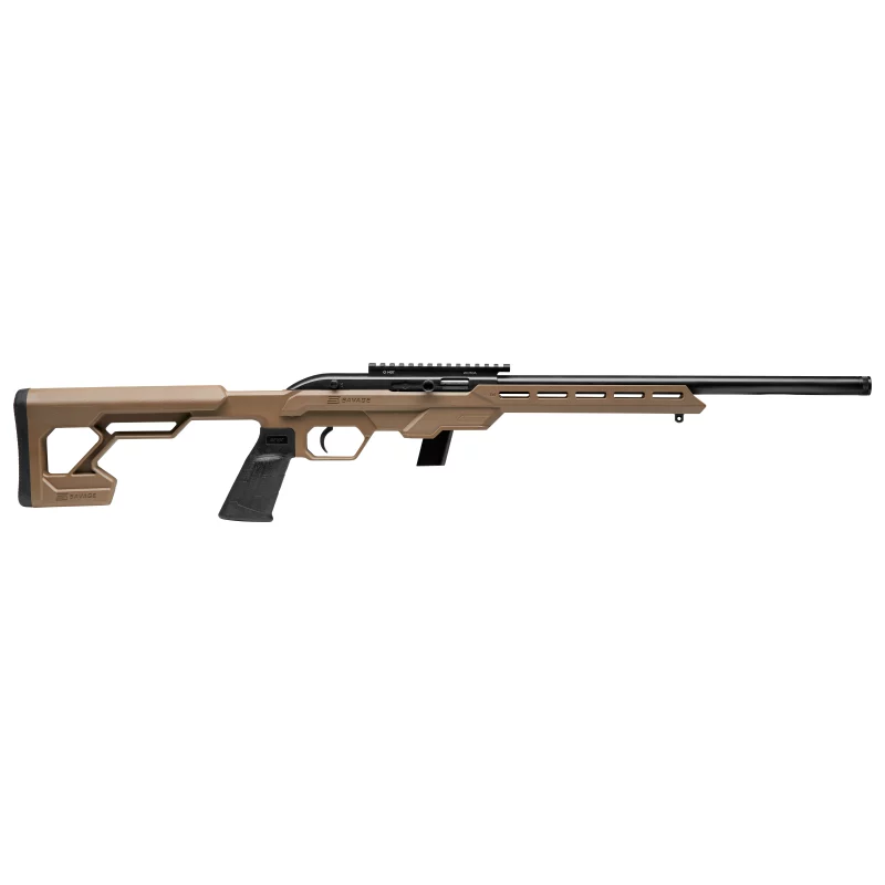 Savage 64 Precision .22 LR rifle 16.5in heavy threaded barrel FDE chassis
