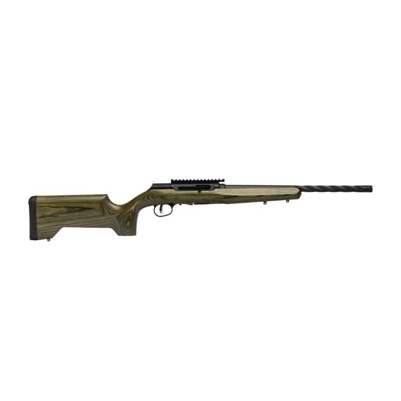 Savage A22 Timber Tactical .22 LR 18in spiral-fluted threaded barrel with OD green laminate stock