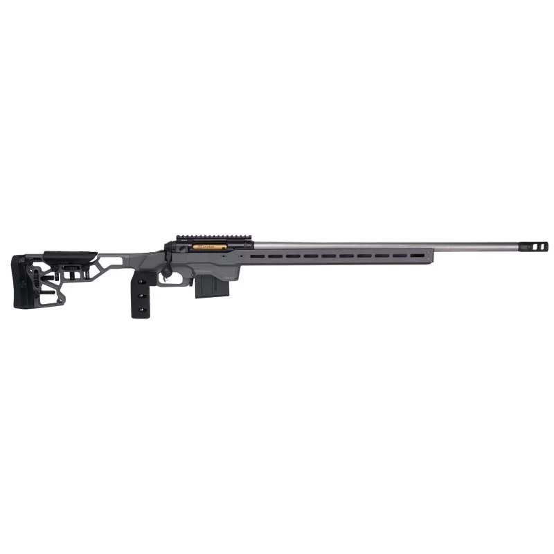 Savage 110 Elite Precision 6mm Creedmoor 26in rifle with gray MDT ACC chassis and matte stainless barrel