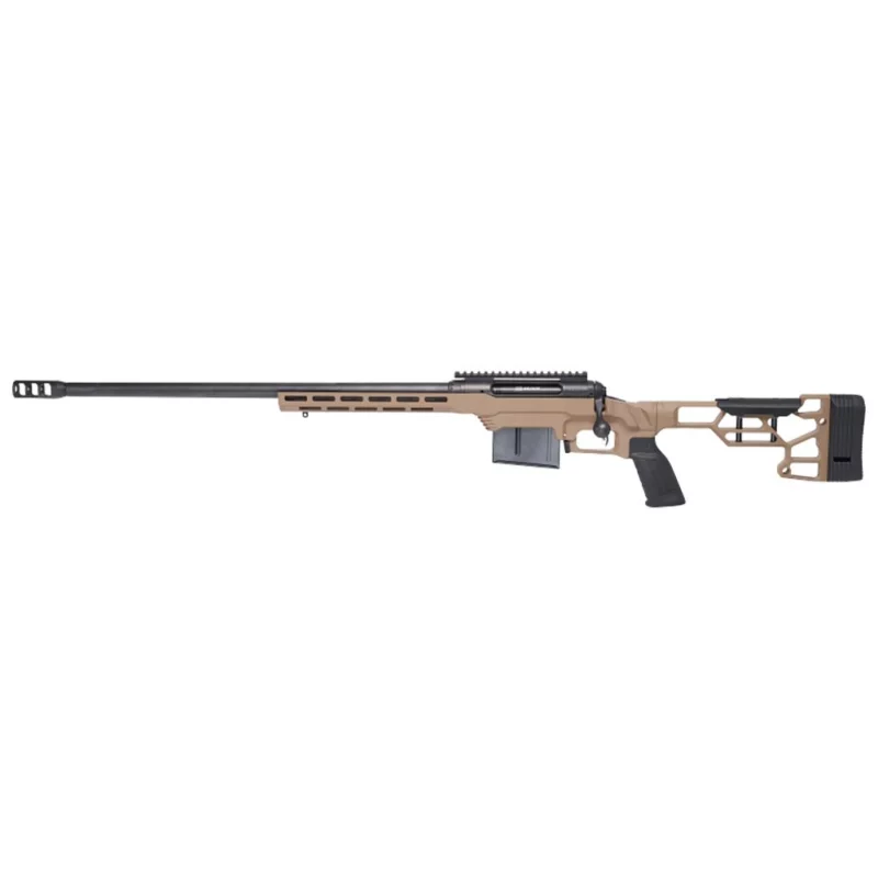 Savage 110 Precision left-hand .308 Win rifle, 20in barrel, MDT LSS XL Flat Dark Earth chassis