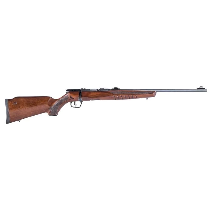 Savage Arms B22 G .22 LR bolt-action rifle with 21 inch barrel and walnut-stained hardwood stock