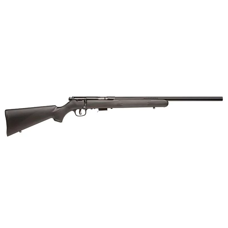 Savage 93R17 FV rifle, 21-inch heavy barrel, satin blued metal and matte black synthetic stock