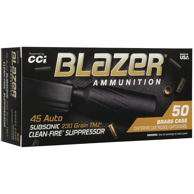 CCI Blazer Brass Clean-Fire Suppressor .45 ACP 230 gr TMJ 50 rd box