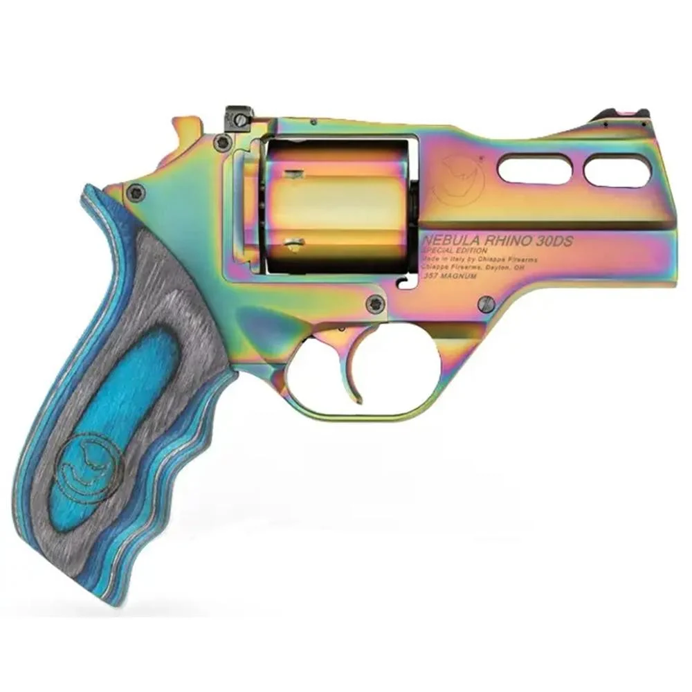 Chiappa Rhino 30SAR .357 Magnum 3-inch Nebula PVD revolver with blue laminate grips