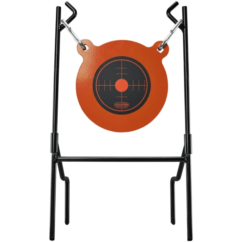 Champion centerfire hanging gong target 9.5-inch 1/2-inch steel plate with stand