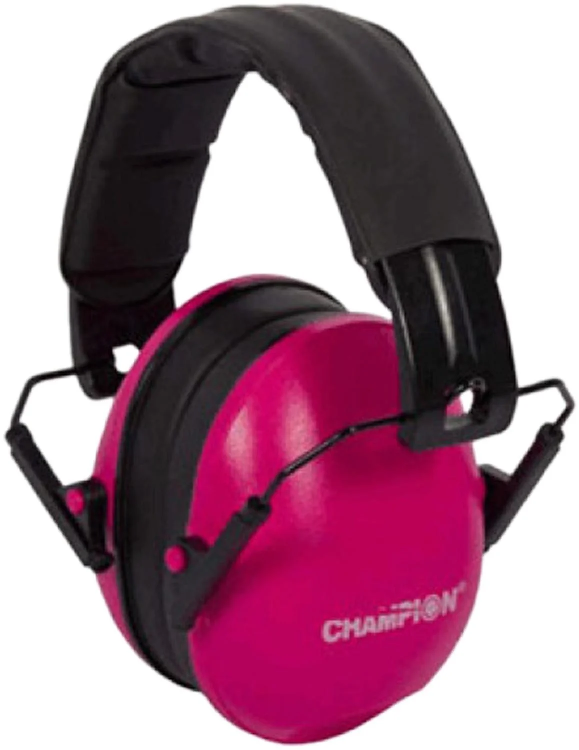 Champion Pink Slim Passive Ear Muffs — collapsible, adjustable hearing protection, 12 per case