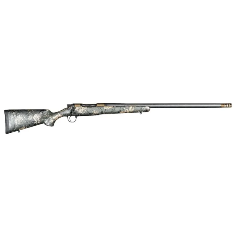 Christensen Arms Ridgeline FFT .308 Win 20 inch Burnt Bronze rifle with green and tan FFT carbon stock