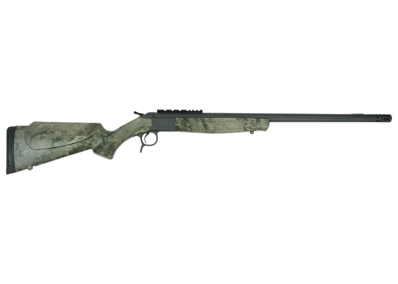 CVA Scout V2 TD .450 Bushmaster 25-inch sniper grey camo stock right-side view