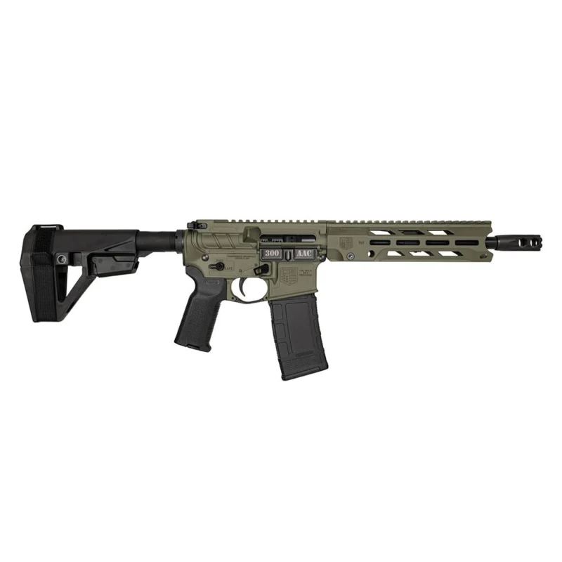 Diamondback DB15 Obsidian .300 AAC Blackout pistol in OD Green with SB Tactical SBA5 brace