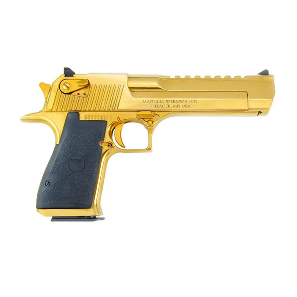 Magnum Research Desert Eagle Mark XIX .357 Magnum 6 inch Titanium Gold pistol side view
