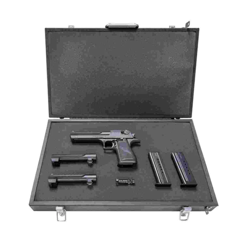 Magnum Research Desert Eagle Mark XIX 6-inch component system in black with three barrels and aluminum carrying case