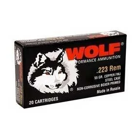 Wolf WPA .223 Rem 55 gr FMJ steel case 20 round box
