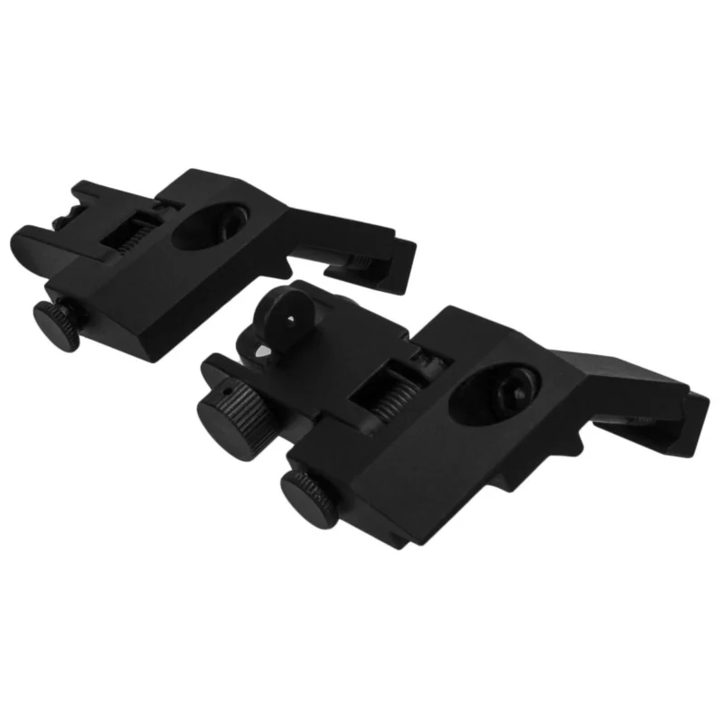 TacFire IS003 45 degree flip-up front and rear iron sights, black anodized, AR-platform