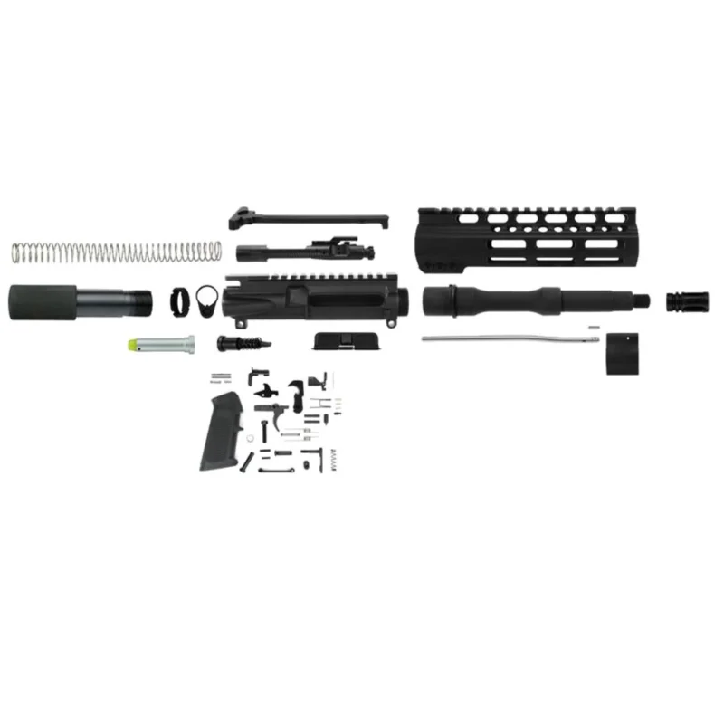 TacFire 10.5 inch 5.56 NATO pistol build kit components including barrel, BCG, handguard