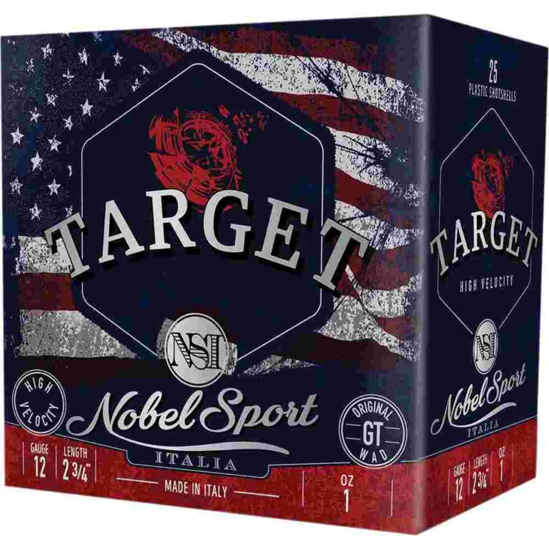 Nobel Sport NSI Target Nobel Speed 12ga 2-3/4-inch 1 oz #8 shotshells box