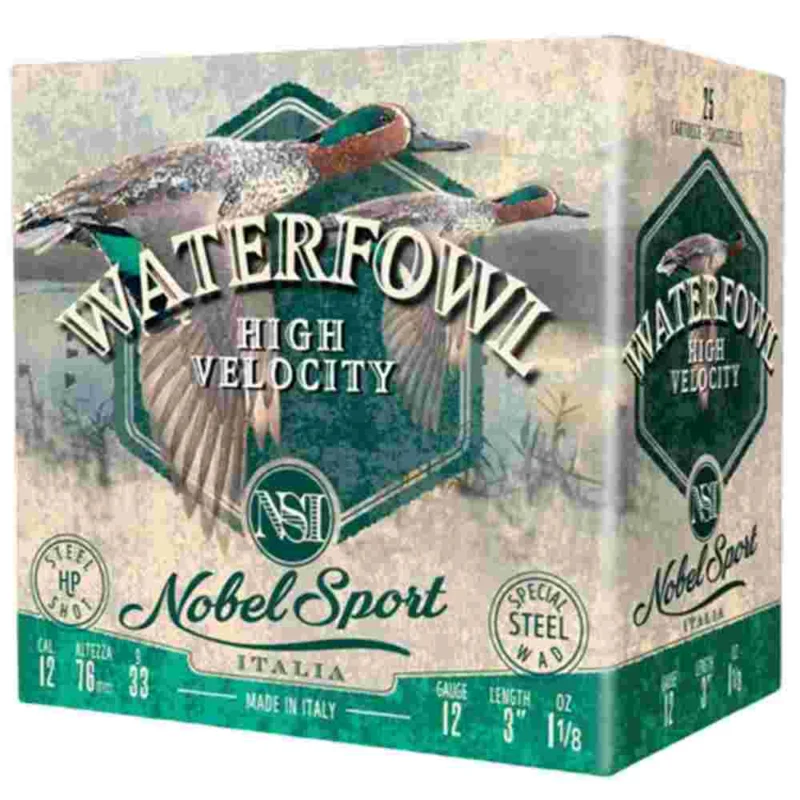 Nobel Sport Steel Waterfowl 12ga 3" 1-1/8oz #2 25ct box
