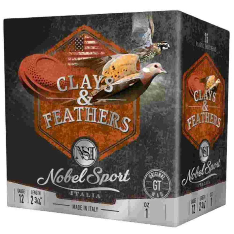 Eurosports LLC Nobel Sport Clays & Feathers 12ga 2-3/4 in 1oz #7.5 shotshells 25/ct box