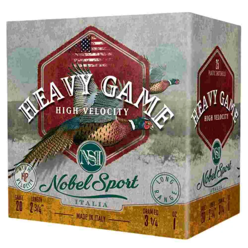 Eurosports LLC Nobel Sport Heavy Game 20ga 2-3/4in 1oz #8 shotshell 25/ct box