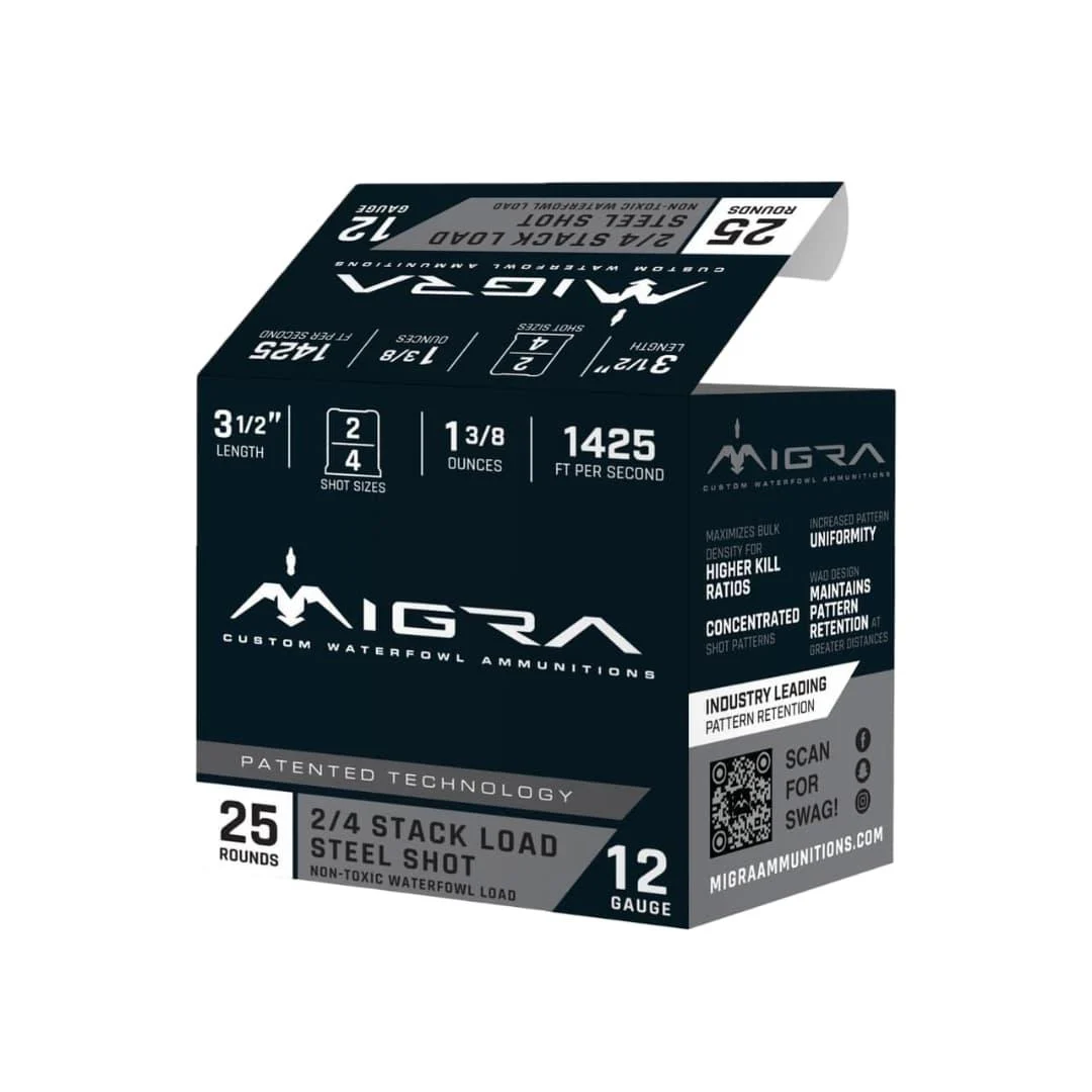Migra Staxd 12ga 3.5in steel shotshells box of 25