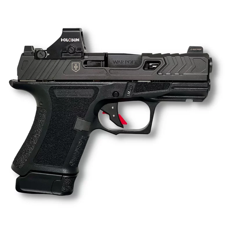 Shadow Systems CR920 War Poet 9mm pistol with fluted barrel and two 10-round magazines