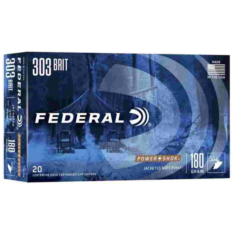 Federal Power-Shok .303 British 180gr SP rifle ammunition 20-count box