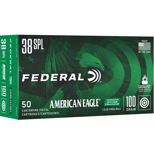 Federal American Eagle IRT .38 Special 100 gr Lead-Free FMJ 50-count box