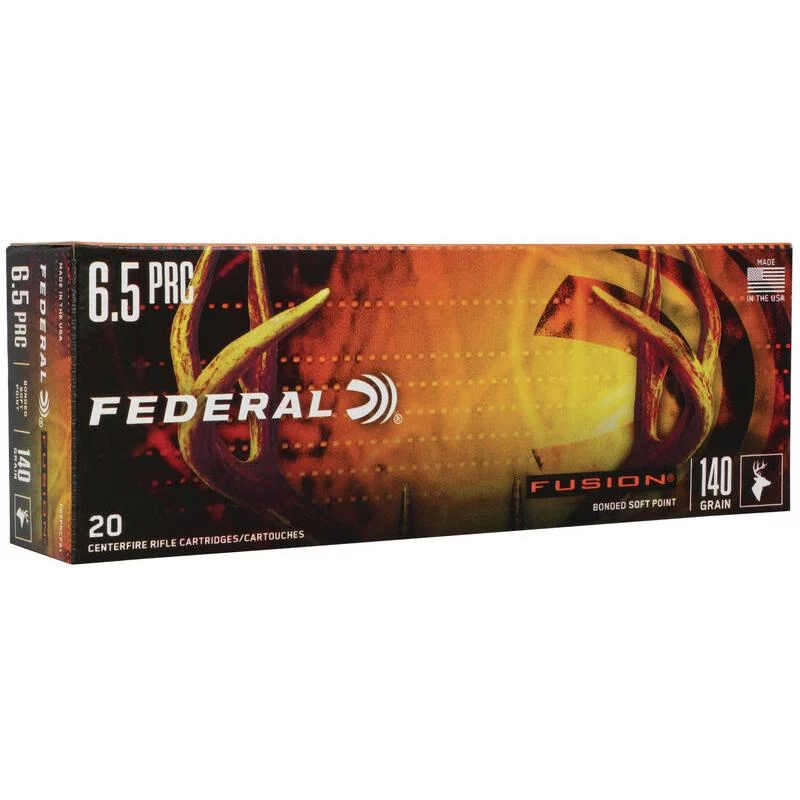 Federal Fusion 6.5 PRC 140 gr Jacketed Soft Point ammunition 20 rd box