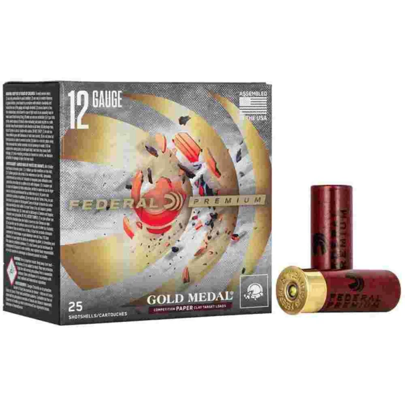 Federal Gold Medal Paper 12ga 2-3/4 1oz #8 shot 25-round box