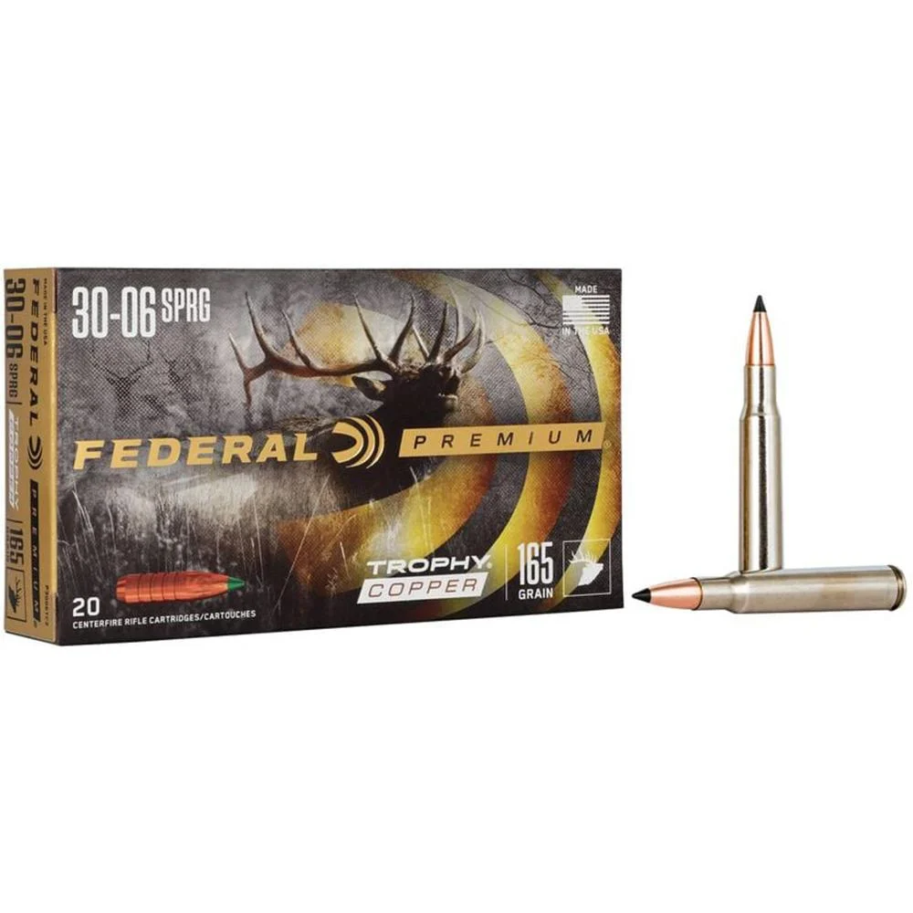 eral Premium Trophy Copper Rifle Ammunition .30-06 Sprg 165 Gr TC 2800 Fps 20/ct Ammo