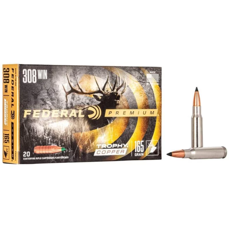 Federal Premium Trophy Copper 308 Win 165 Gr 20rd Box eral Premium Trophy Copper 308 Win 165 Gr 20rd Box Ammo