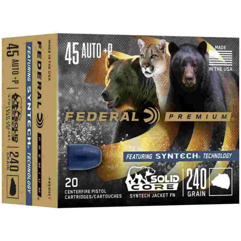 Federal Premium Solid Core Syntech .45 ACP +P 20-round box product image