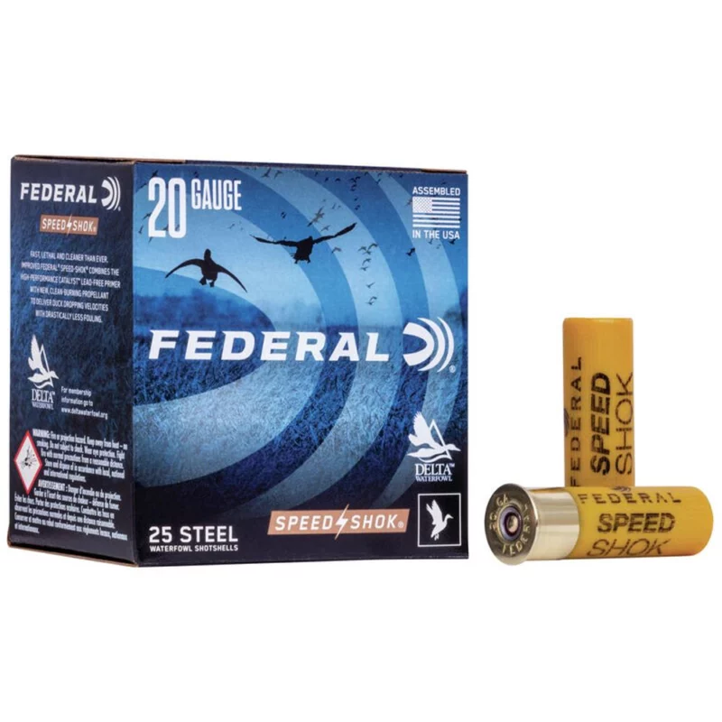 Federal Speed-Shok 20 Gauge 2-3/4 inch 3/4 oz #7 steel shot 25-round box