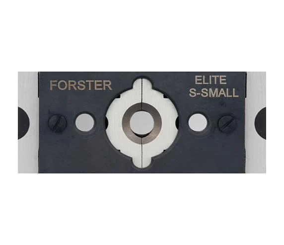 Forster Quick Change Jaws S-Small assembly for Co-Ax Press showing jaw set and screws