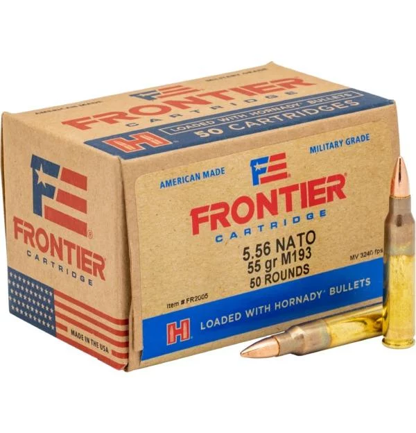 Hornady Frontier 5.56 NATO 55 Gr FMJ 50 Rd nady Frontier 5.56 NATO 55 Gr FMJ 50 Rd Ammo