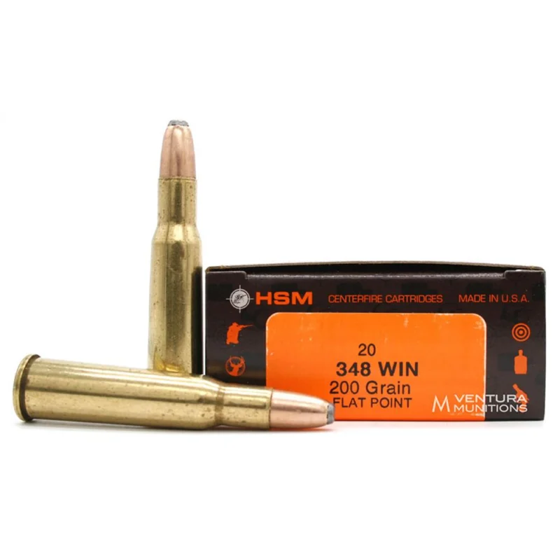 HSM Classic .348 Win 200gr SP ammunition, 20-round box