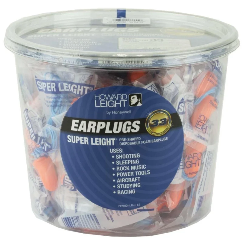 Howard Leight Super Leight coral corded pre-shaped foam ear plugs 50 pairs