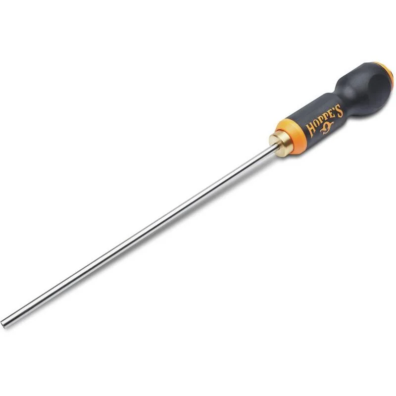 Hoppe's 36 inch stainless steel one-piece rifle cleaning rod with rubber grip and brass muzzle guard