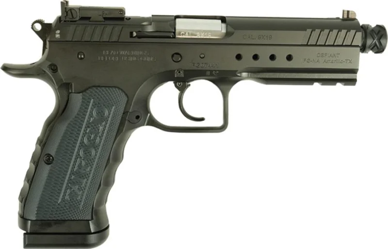 IFG Tanfoglio Defiant Tactical Pro 9mm pistol right side threaded barrel