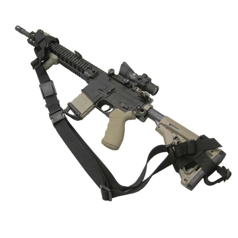 Tac Shield PRS hands-free padded rifle sling in black with stud QD swivels