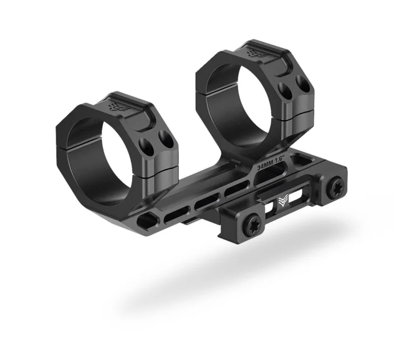 Swampfox Freedom 30mm light cantilever scope mount, black hardcoat anodized, 7075 aluminum
