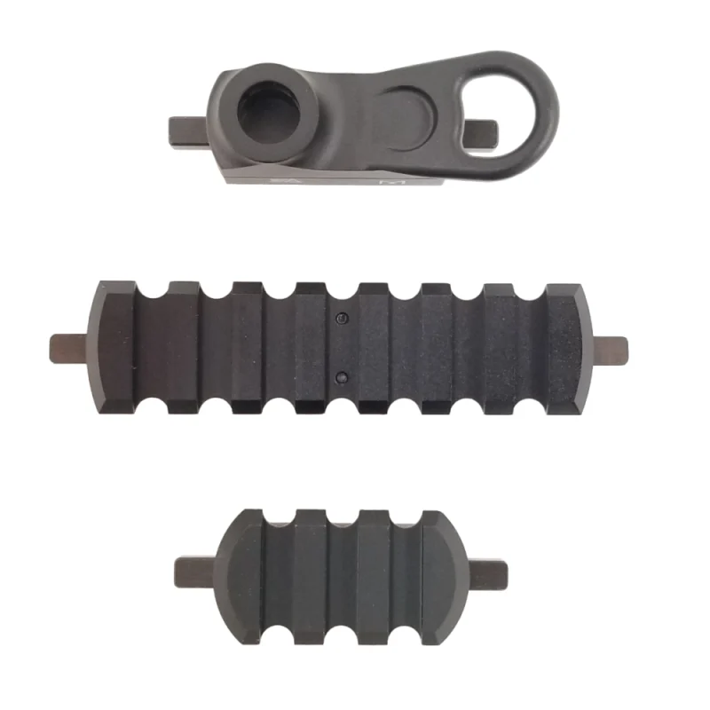 Sylvan Arms 3-piece QD rail and sling mount combo, black anodized 6061-T6 aluminum