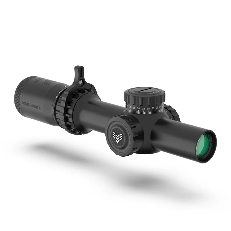 Swampfox Tomahawk II 1-6x24 SFP riflescope, black finish, illuminated red BDC reticle, 30mm tube