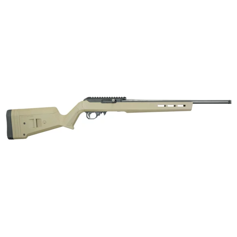 Black Rain Ordnance BRO-22 Hunter .22 LR rifle with Magpul Hunter X-22 stock in FDE and 18-inch threaded barrel