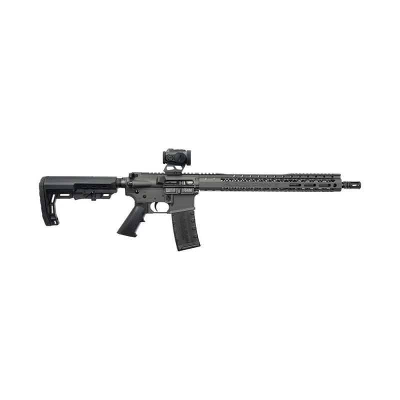 Black Rain Ordnance BRO Spec 15 rifle with Zero Tech Trace red dot, 16 inch 4150V chromoly barrel and 30-round magazine, coba