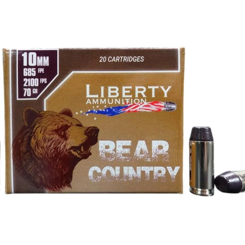 Liberty Bear Country 10mm 70 grain solid copper handgun ammunition 20-round box