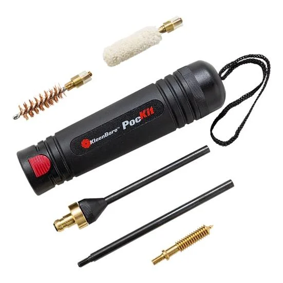 Kleen-Bore PocKIT Handgun Cleaning Kit for .44/.45 Cal with storage handle and two-section rod