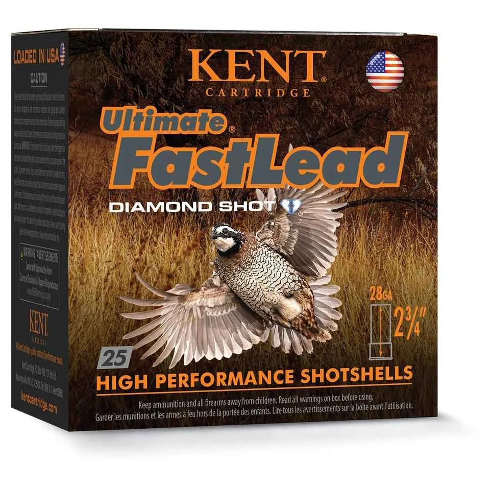 Kent Ultimate FastLead 28ga 2-3/4 inch #7.5 7/8oz shotshell box