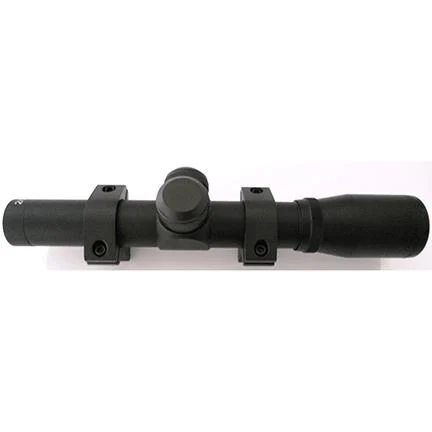 Keystone 2x-20mm pistol scope with 3/8 inch dovetail rings and 14.5 inch eye relief