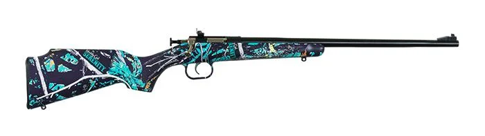 Keystone Crickett KSA2172 .22 LR single-shot rifle with Muddy Girl Serenity camo synthetic stock and blued barrel
